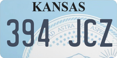 KS license plate 394JCZ