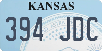 KS license plate 394JDC