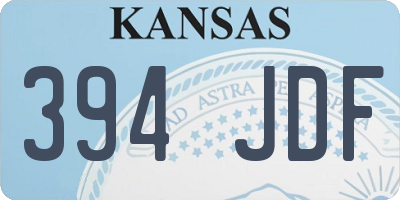 KS license plate 394JDF