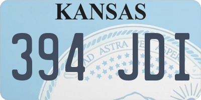 KS license plate 394JDI