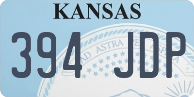 KS license plate 394JDP