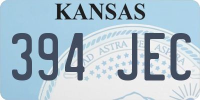 KS license plate 394JEC