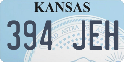 KS license plate 394JEH