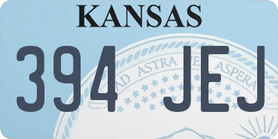 KS license plate 394JEJ