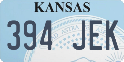 KS license plate 394JEK