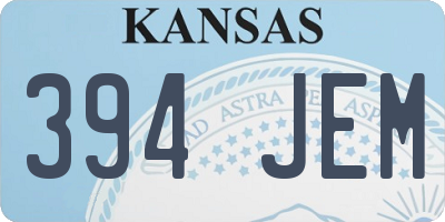 KS license plate 394JEM