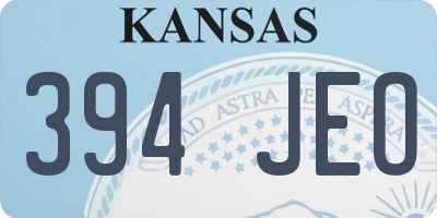 KS license plate 394JEO