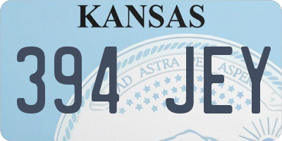 KS license plate 394JEY