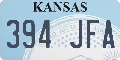 KS license plate 394JFA