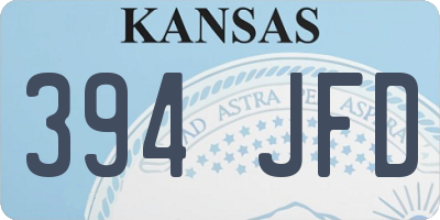KS license plate 394JFD