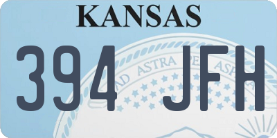 KS license plate 394JFH