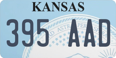 KS license plate 395AAD