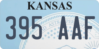 KS license plate 395AAF