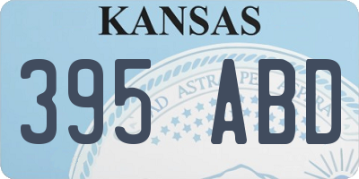KS license plate 395ABD