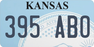 KS license plate 395ABO