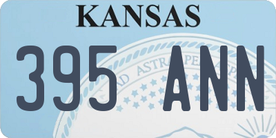 KS license plate 395ANN