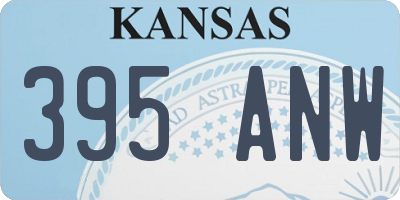 KS license plate 395ANW