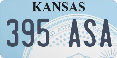 KS license plate 395ASA