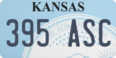 KS license plate 395ASC