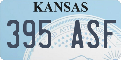 KS license plate 395ASF