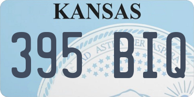 KS license plate 395BIQ