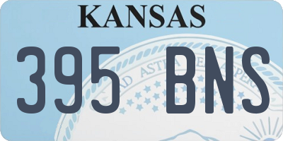 KS license plate 395BNS