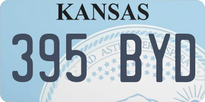 KS license plate 395BYD