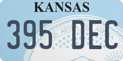 KS license plate 395DEC
