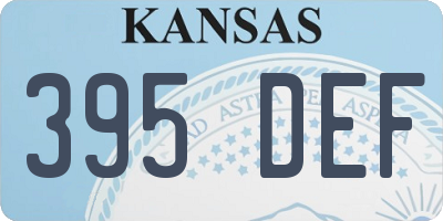 KS license plate 395DEF