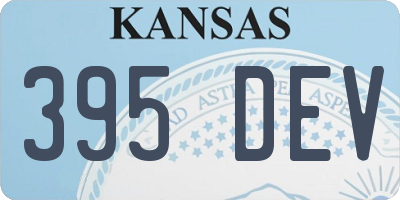 KS license plate 395DEV