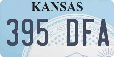KS license plate 395DFA