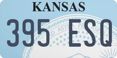 KS license plate 395ESQ