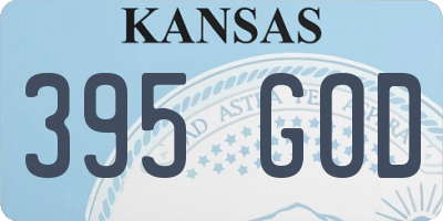 KS license plate 395GOD