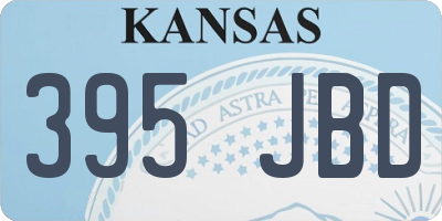 KS license plate 395JBD