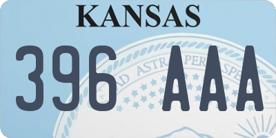 KS license plate 396AAA