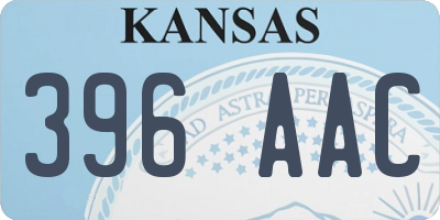 KS license plate 396AAC