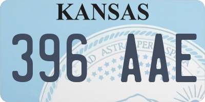 KS license plate 396AAE
