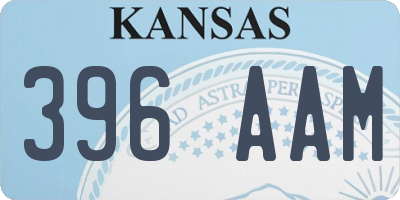 KS license plate 396AAM