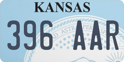 KS license plate 396AAR