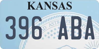 KS license plate 396ABA
