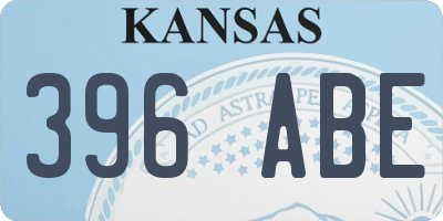 KS license plate 396ABE