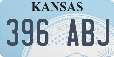 KS license plate 396ABJ
