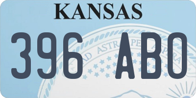 KS license plate 396ABO