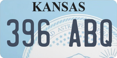 KS license plate 396ABQ