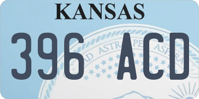 KS license plate 396ACD