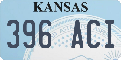 KS license plate 396ACI
