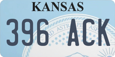 KS license plate 396ACK