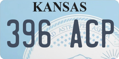 KS license plate 396ACP
