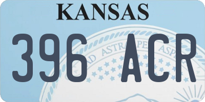 KS license plate 396ACR