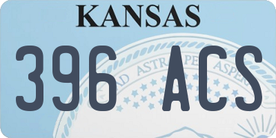 KS license plate 396ACS